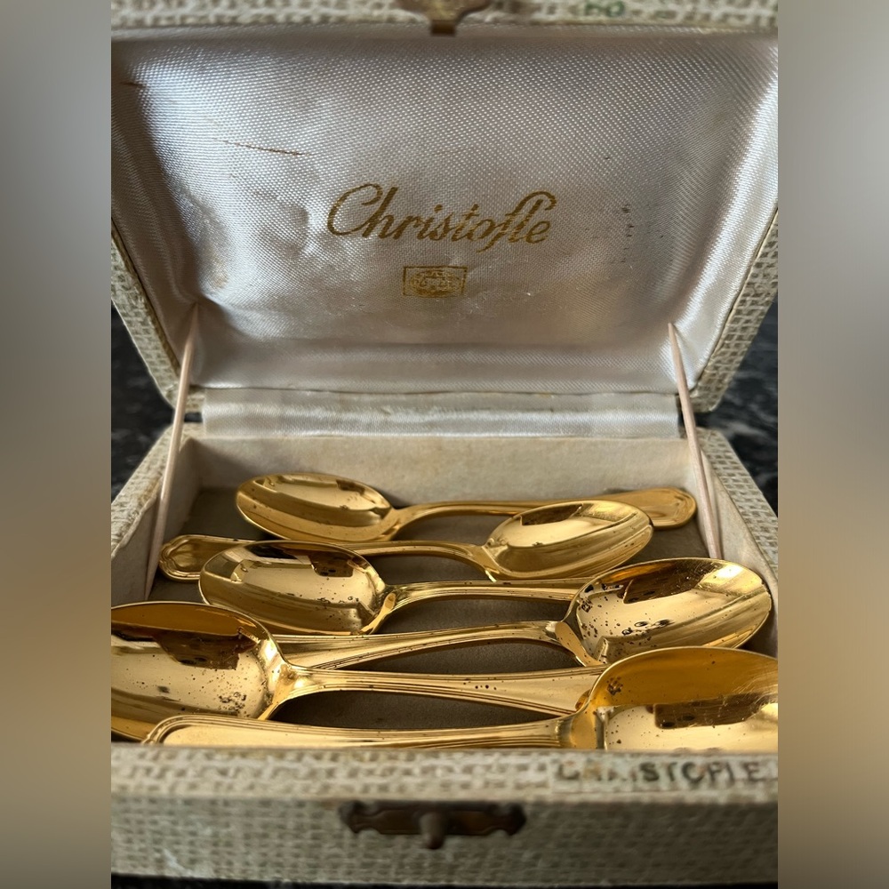 Christofle 🇫🇷☕️ Espresso Antique 🥄 Spoon Set - Picture 4 of 15